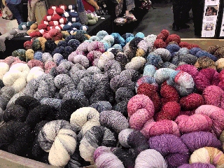 Yarn samples at Stiches SoCal